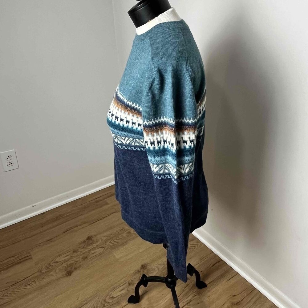 Baby Alpaca Wool Fair Isle Sweater Size Medium Peru from Manos de la Comunidad - Picture 5 of 9